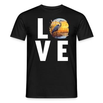 Heron Reiher - Men's T-Shirt - black - Front - AI Model Male 178 light (178cm)