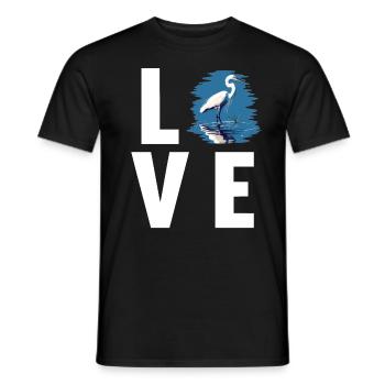 Heron Reiher - Men's T-Shirt - black - Front - AI Model Male 178 light (178cm)