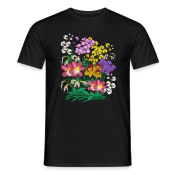 Orchideen Blumen Pflanzen Geschenk Orchidee - Männer T-Shirt - Schwarz - Vorne - AI Model Male 178 light (178cm)