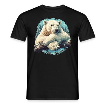 Polar Bear Eisbären Eisbär - Männer T-Shirt - Schwarz - Vorne - AI Model Male 178 light (178cm)