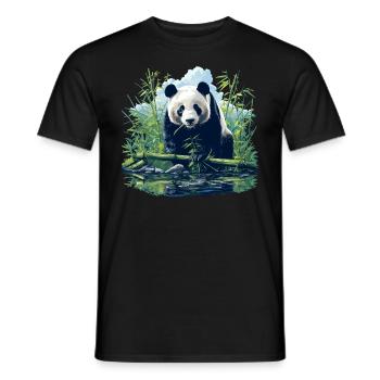 Panda géant Pandas Große Pandas Großer Panda - T-shirt homme - noir - Devant - AI Model Male 178 light (178cm)