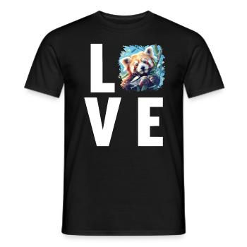 Red Panda Little Pandas Little Red Panda - Men's T-Shirt - black - Front - AI Model Male 178 light (178cm)