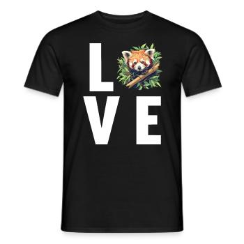 Red Panda Little Pandas Little Red Panda - Men's T-Shirt - black - Front - AI Model Male 178 light (178cm)
