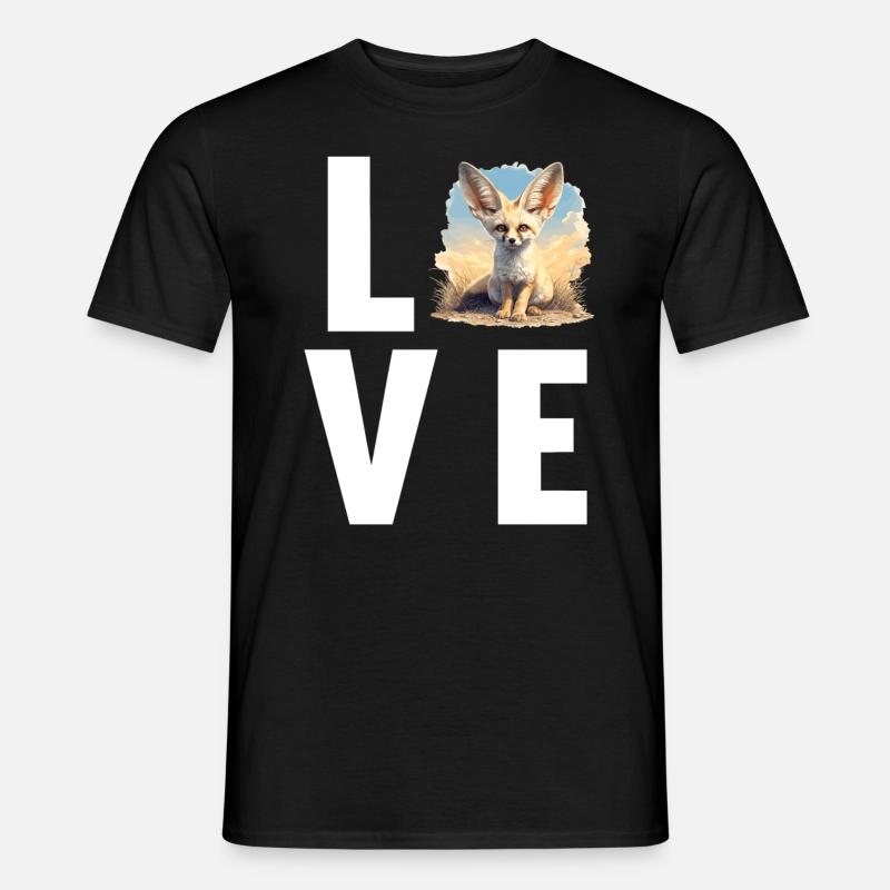 Fennec Fox Fenneks Fennek - Männer T-Shirt - Schwarz