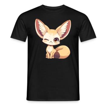 Fennec Fox Fenneks Fennek - Männer T-Shirt - Schwarz - Vorne - AI Model Male 178 light (178cm)