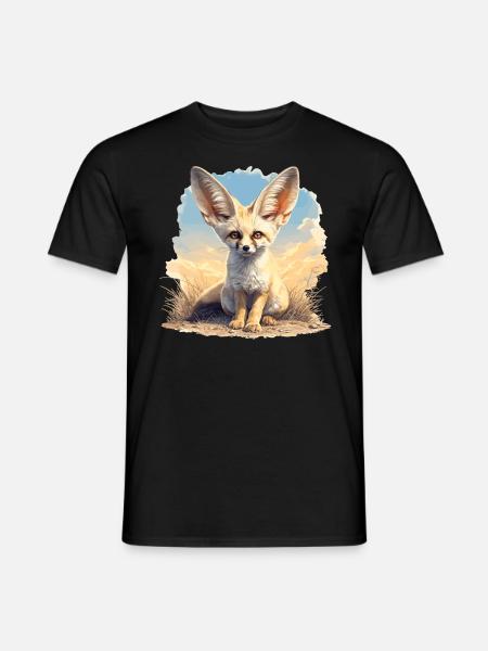Fennec Fox Fenneks Fennek - Männer T-Shirt - Schwarz
