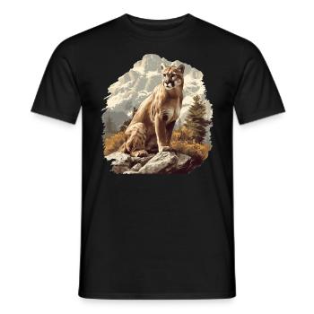 Cougar Mountain Lion Mountain Lion - Men's T-Shirt - black - Front - AI Model Male 178 light (178cm)