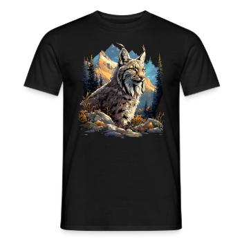 Lynx Luchse Luchs - Männer T-Shirt - Schwarz - Vorne - AI Model Male 178 light (178cm)