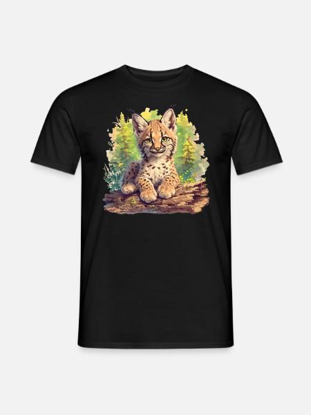 Lynx Luchse Luchs - Männer T-Shirt - Schwarz