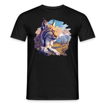 Lynx Luchse Luchs - Männer T-Shirt - Schwarz - Vorne - AI Model Male 178 light (178cm)