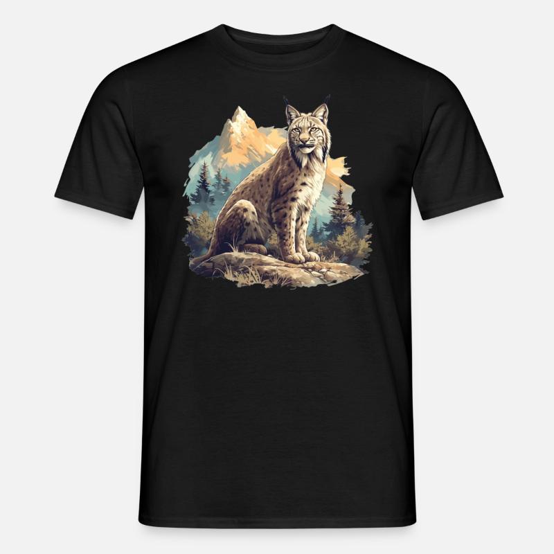 Lynx Luchse Luchs - Männer T-Shirt - Schwarz