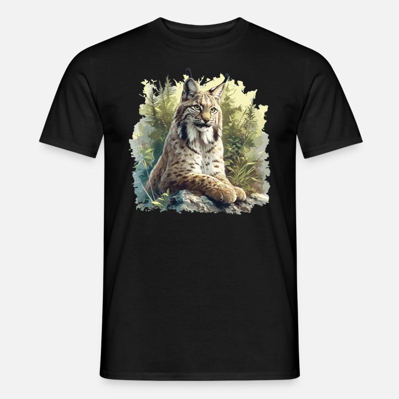 Lynx Luchse Luchs - Männer T-Shirt - Schwarz