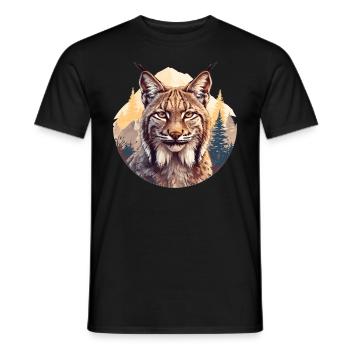Lynx Luchse Luchs - Männer T-Shirt - Schwarz - Vorne - AI Model Male 178 light (178cm)