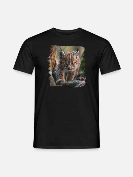 Lynx Luchse Luchs - Männer T-Shirt - Schwarz