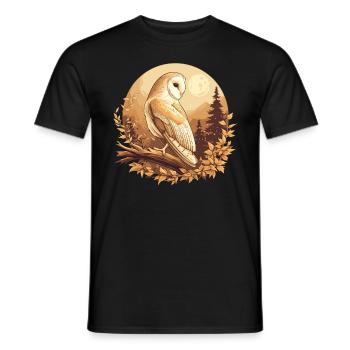 Barn Owl Schleiereulen Schleiereule - Men's T-Shirt - black - Front - AI Model Male 178 light (178cm)