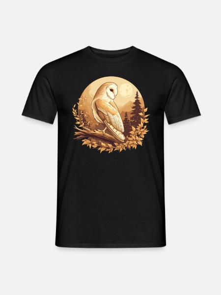 płomykówka Schleiereulen Schleiereule - T-shirt męski - czarny
