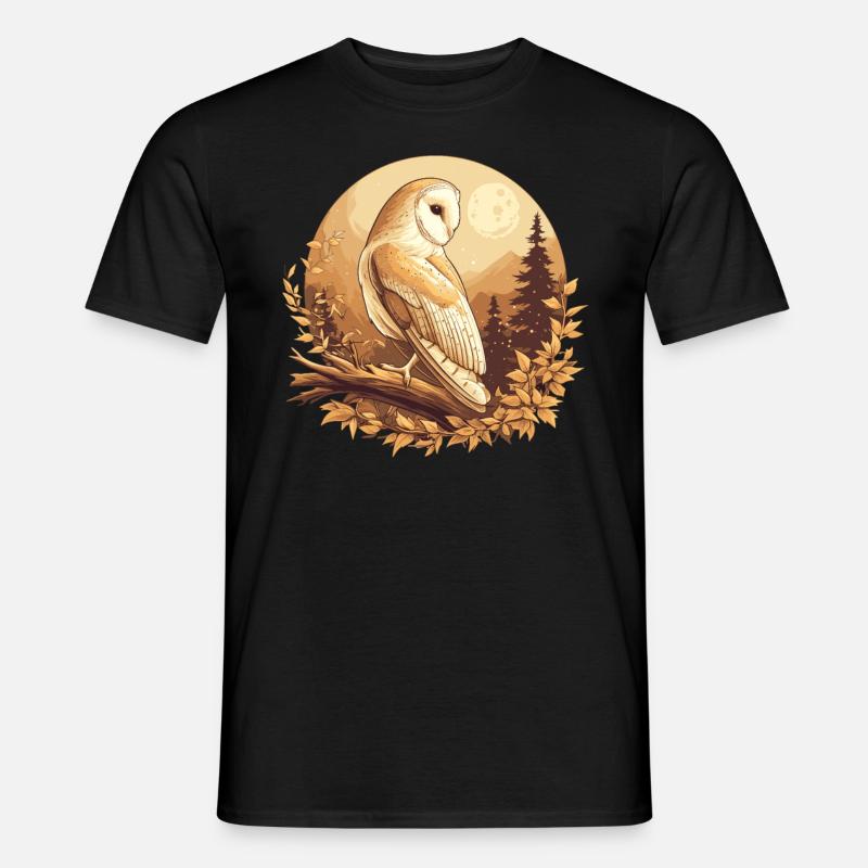 Barn Owl Schleiereulen Schleiereule - Männer T-Shirt - Schwarz