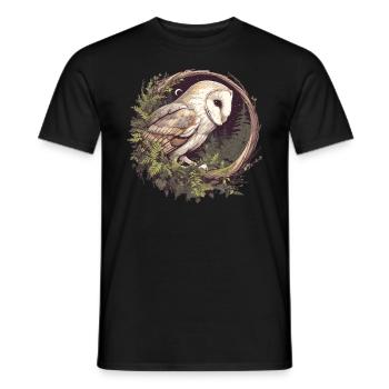 Barn Owl Schleiereulen Schleiereule - Men's T-Shirt - black - Front - AI Model Male 178 light (178cm)