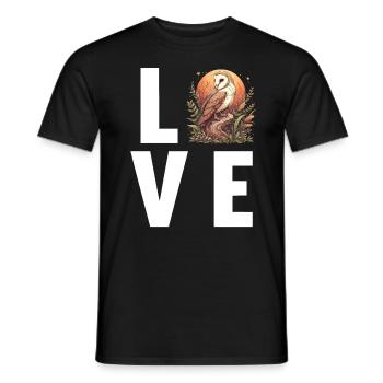 Barn Owl Schleiereulen Schleiereule - Men's T-Shirt - black - Front - AI Model Male 178 light (178cm)
