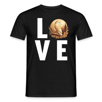 Barn Owl Schleiereulen Schleiereule - Men's T-Shirt - black - Front - AI Model Male 178 light (178cm)