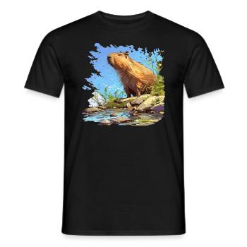 Capybaras Capybara - Männer T-Shirt - Schwarz - Vorne - AI Model Male 178 light (178cm)