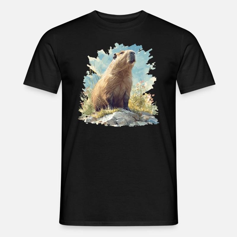 Capybaras Capybara - Männer T-Shirt - Schwarz