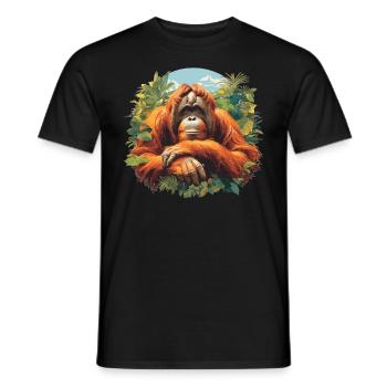 Orangutan Orang-Utans Orang-Utan - Männer T-Shirt - Schwarz - Vorne - AI Model Male 178 light (178cm)
