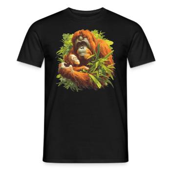 Orangutan Orang-Utans Orang-Utan - Männer T-Shirt - Schwarz - Vorne - AI Model Male 178 light (178cm)