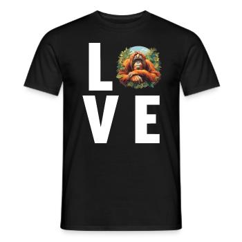 Orangutan Orang-Utans Orang-Utan - Männer T-Shirt - Schwarz - Vorne - AI Model Male 178 light (178cm)