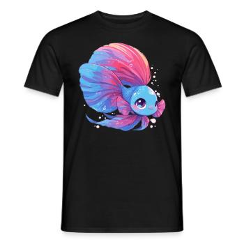 Bettas Betta Poisson Betta - T-shirt homme - noir - Devant - AI Model Male 178 light (178cm)