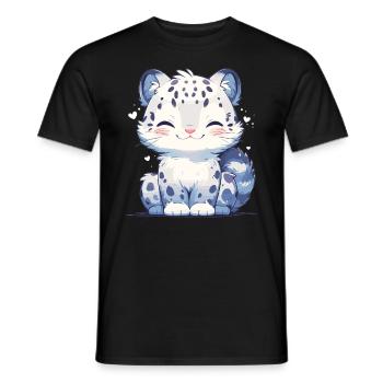 Snow Leopard Schneeleoparde Schneeleopard - Men's T-Shirt - black - Front - AI Model Male 178 light (178cm)