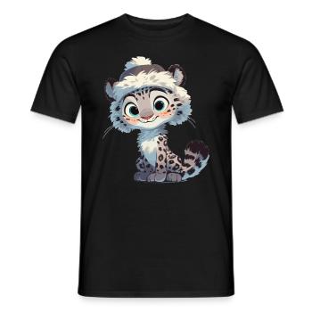 Snow Leopard Schneeleoparde Schneeleopard - Men's T-Shirt - black - Front - AI Model Male 178 light (178cm)