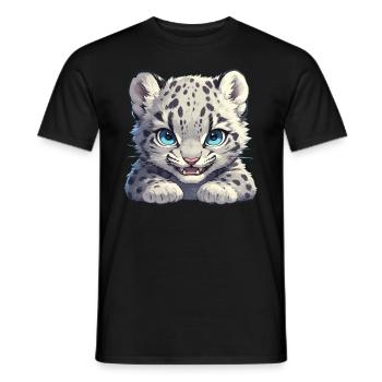 Snow Leopard Schneeleoparde Schneeleopard - Men's T-Shirt - black - Front - AI Model Male 178 light (178cm)