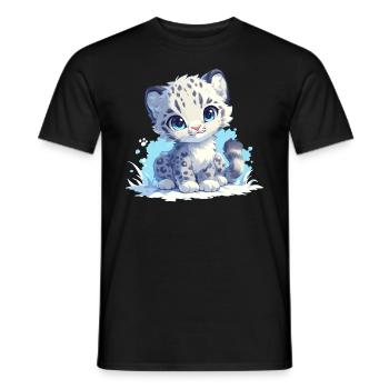Snow Leopard Schneeleoparde Schneeleopard - Men's T-Shirt - black - Front - AI Model Male 178 light (178cm)