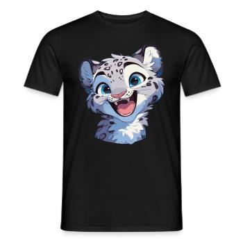 Snow Leopard Schneeleoparde Schneeleopard - Men's T-Shirt - black - Front - AI Model Male 178 light (178cm)