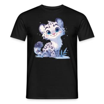 Snow Leopard Schneeleoparden Schneeleopard - Men's T-Shirt - black - Front - AI Model Male 178 light (178cm)