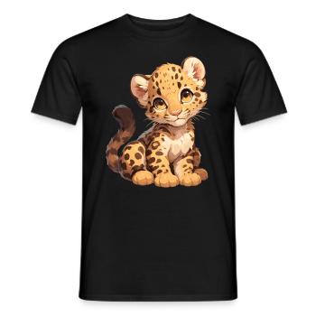Leoparden Leopard - Men's T-Shirt - black - Front - AI Model Male 178 light (178cm)