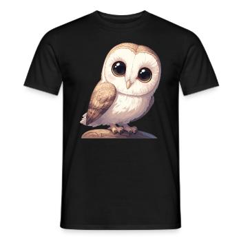 Barn Owl Schleiereulen Schleiereule - Men's T-Shirt - black - Front - AI Model Male 178 light (178cm)