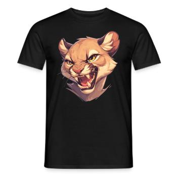 Cougar Mountain Lion Mountain Lion - Men's T-Shirt - black - Front - AI Model Male 178 light (178cm)