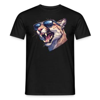 Cougar Berglöwen Berglöwe - Männer T-Shirt - Schwarz - Vorne - AI Model Male 178 light (178cm)