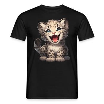 Clouded Leopard Nebelparder - Men's T-Shirt - black - Front - AI Model Male 178 light (178cm)