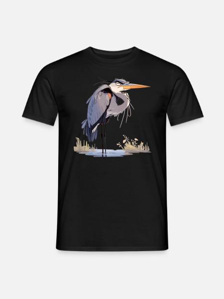 Heron Reiher - Männer T-Shirt - Schwarz