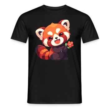 Red Panda Little Pandas Little Red Panda - Men's T-Shirt - black - Front - AI Model Male 178 light (178cm)