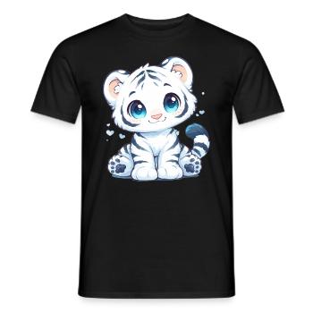 White Tiger Weißer Tiger - Männer T-Shirt - Schwarz - Vorne - AI Model Male 178 light (178cm)