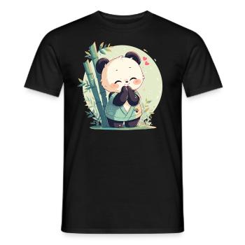 Pandas Panda - Männer T-Shirt - Schwarz - Vorne - AI Model Male 178 light (178cm)
