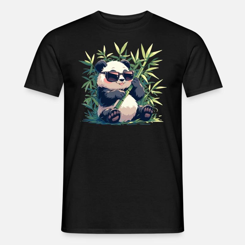 Pandas Panda - Männer T-Shirt - Schwarz