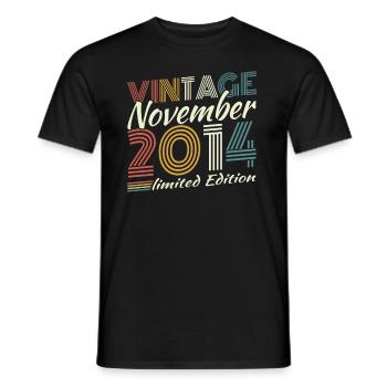 November 2014 Vintage Retro Geburtstagsgeschenk - Männer T-Shirt - Schwarz - Vorne - AI Model Male 178 light (178cm)