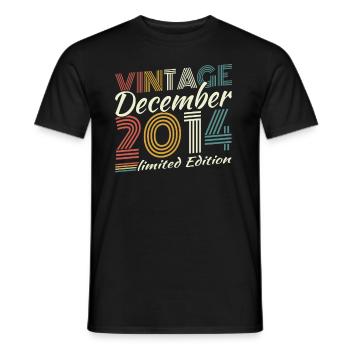 Dezember 2014 Vintage Retro Geburtstagsgeschenk - Männer T-Shirt - Schwarz - Vorne - AI Model Male 178 light (178cm)