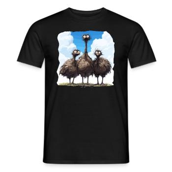 Emus Emu - Men's T-Shirt - black - Front - AI Model Male 178 light (178cm)
