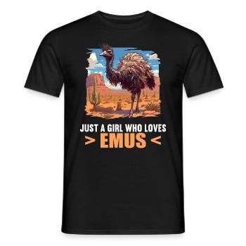 Emus Emu - Men's T-Shirt - black - Front - AI Model Male 178 light (178cm)